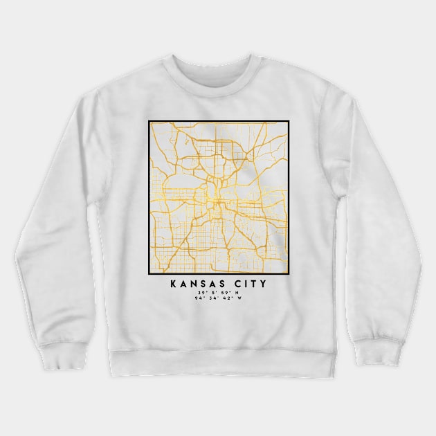 KANSAS CITY MISSOURI CITY STREET MAP ART Crewneck Sweatshirt by deificusArt